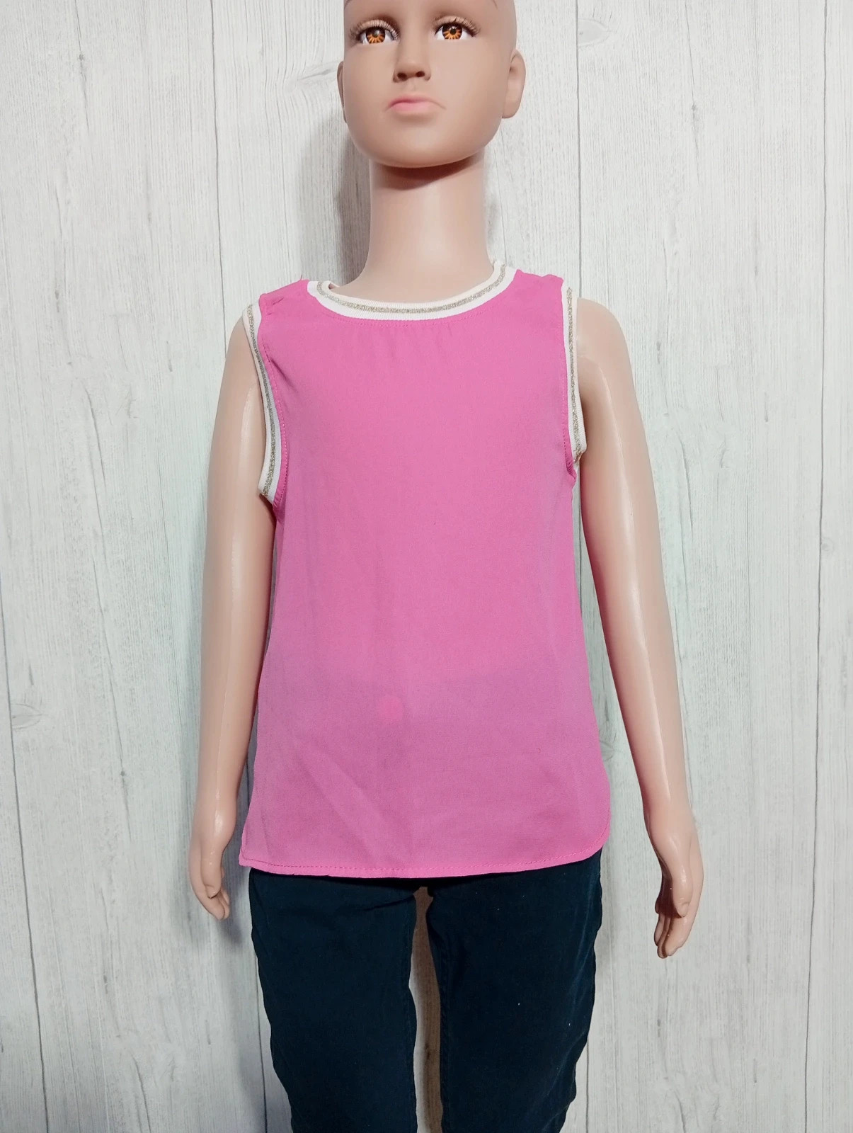 Débardeur fille-taille 6 ans ( 114/119 cm) - Kiabi - couleur fushia doré et blanc – Kiabi – taille 6 ans / 116 cm