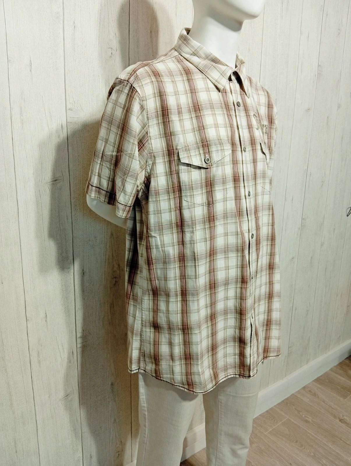 Chemise manche courte homme - taille XXL/44 - jules - creme kaki rose – Jules – taille XXL 4