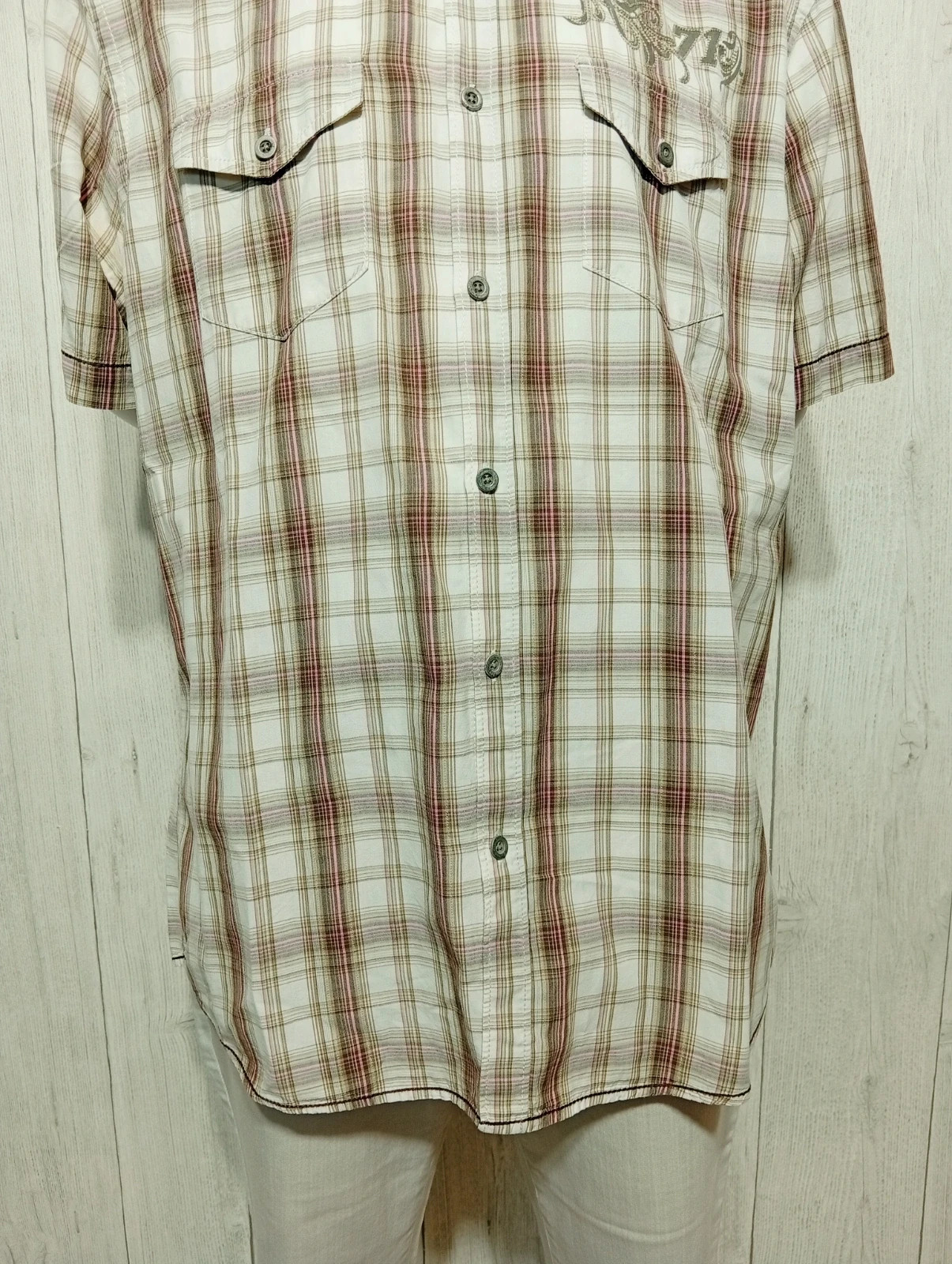 Chemise manche courte homme - taille XXL/44 - jules - creme kaki rose – Jules – taille XXL 3