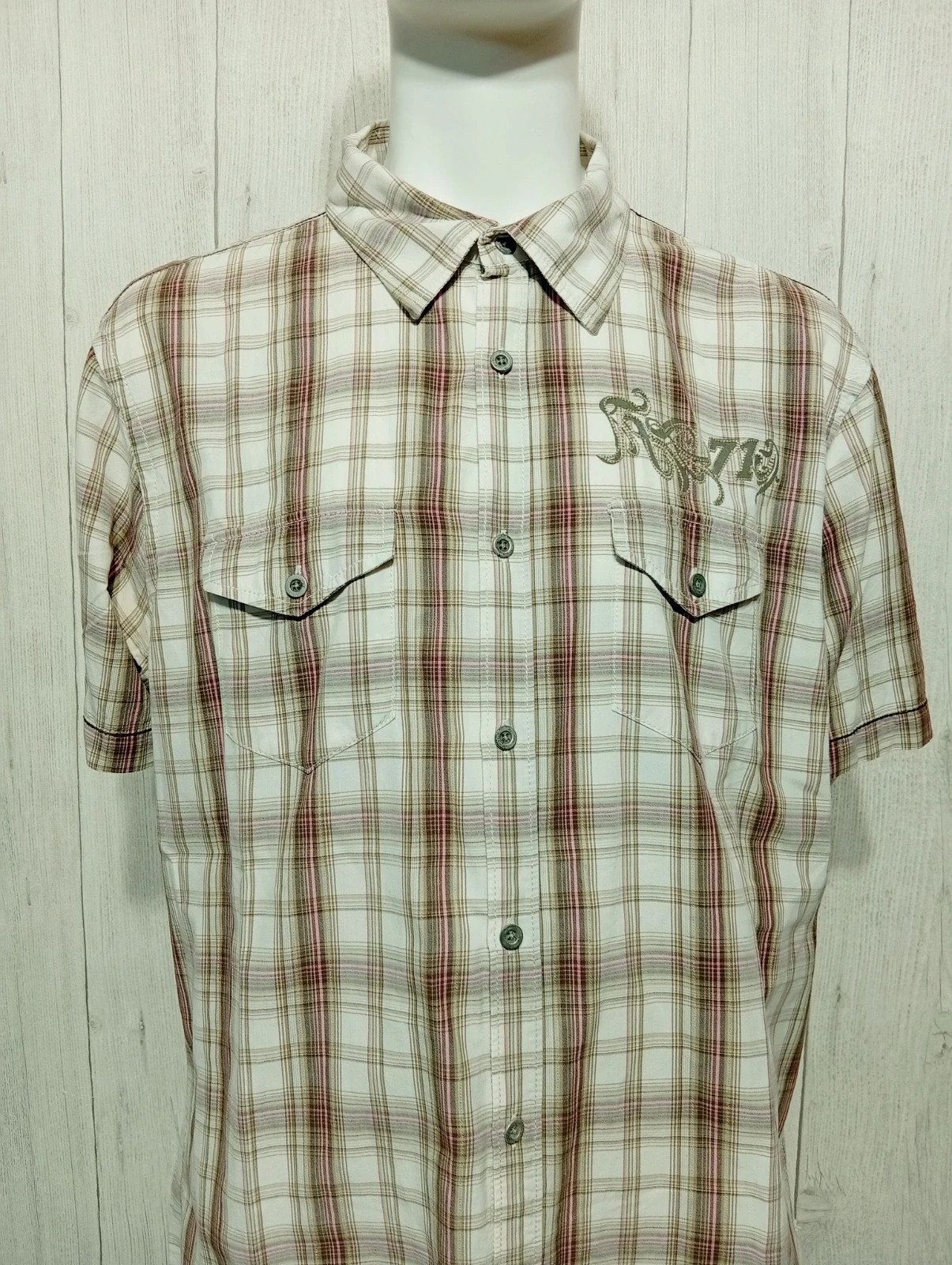 Chemise manche courte homme - taille XXL/44 - jules - creme kaki rose – Jules – taille XXL 2