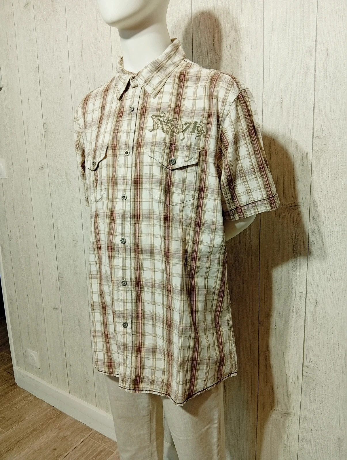 Chemise manche courte homme - taille XXL/44 - jules - creme kaki rose – Jules – taille XXL 5