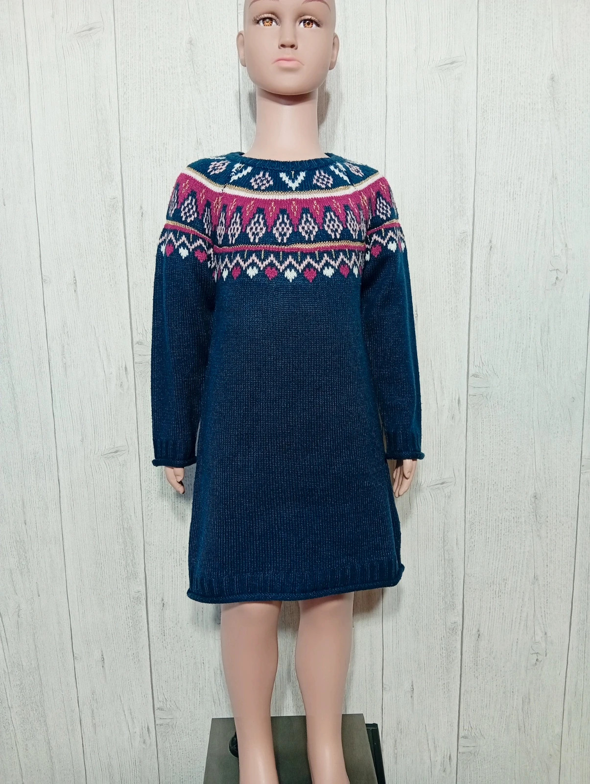 Robe fille - taille 6 ans ( 116 cm) - lili marelle - couleur marine et multicolore