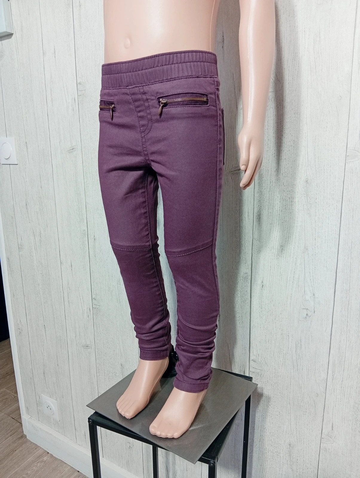 Jeans slim fille - taille 5 ans (110 cm) - zeeman - couleur violet – Zeeman – taille 5 ans / 110 cm 5