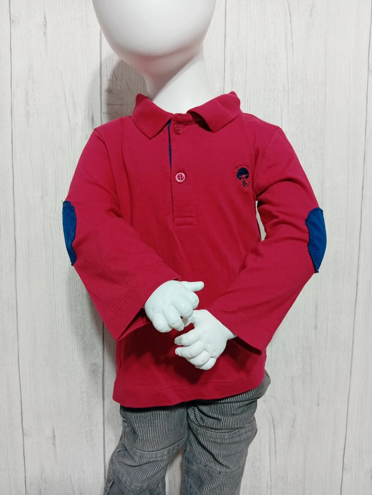 Polo garcon - taille 18 mois - tissaia - couleur rouge et marine