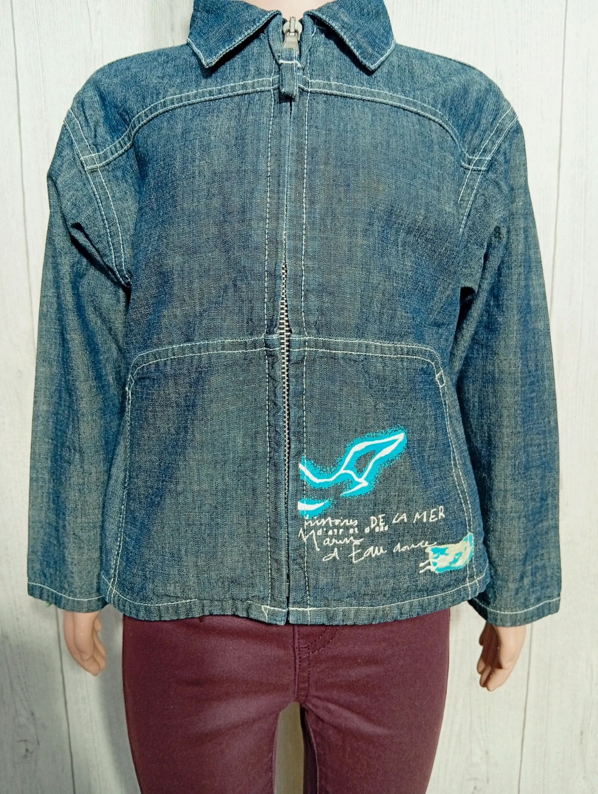 Veste en jeans fille - taille 4 ans - obaibi - couleur bleu – Obaïbi – taille 4 ans / 104 cm 3