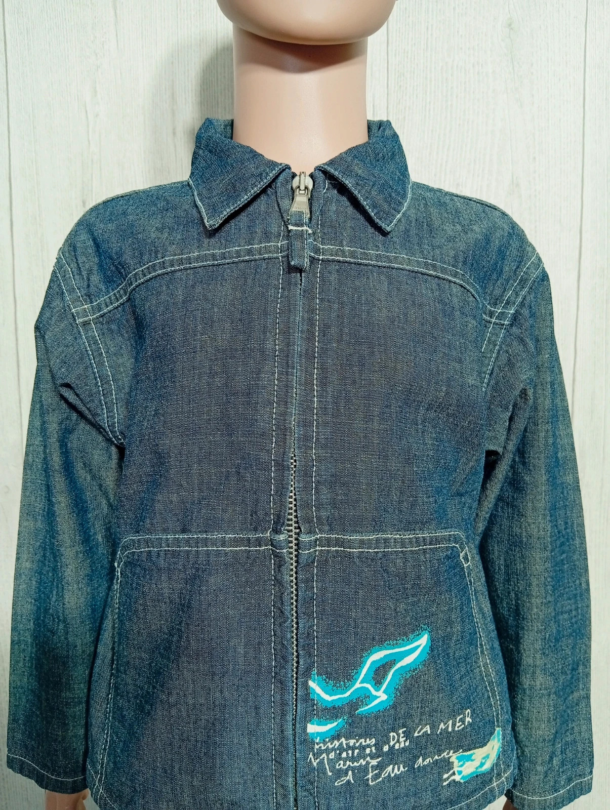 Veste en jeans fille - taille 4 ans - obaibi - couleur bleu – Obaïbi – taille 4 ans / 104 cm 2