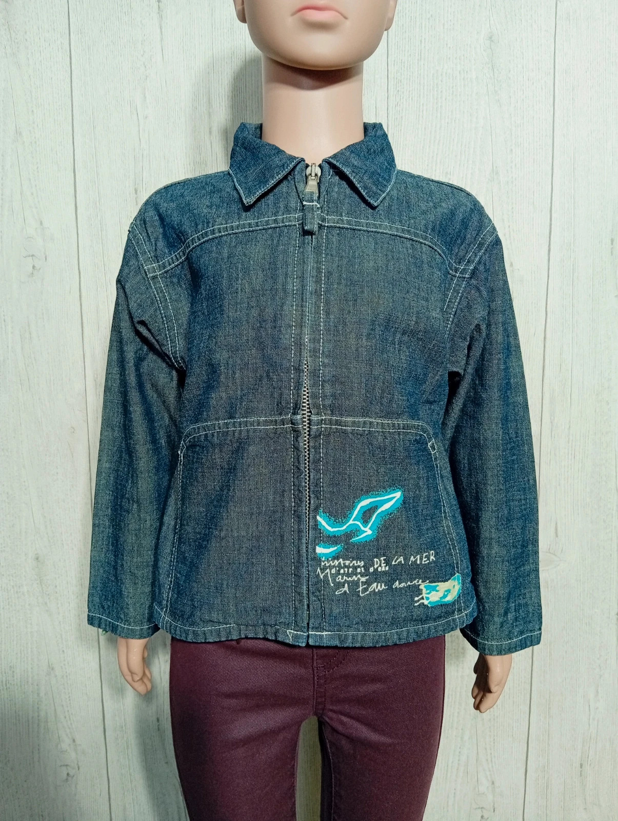 Veste en jeans fille - taille 4 ans - obaibi - couleur bleu – Obaïbi – taille 4 ans / 104 cm