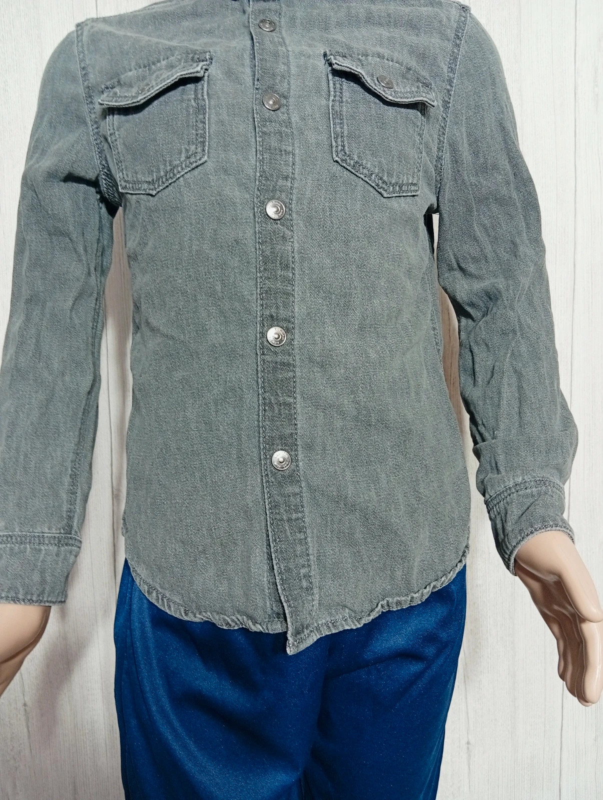 Chemise manche longue garçon - taille 8 ans (126/131 cm) - Kiabi - couleur gris – Kiabi – taille 8 ans / 128 cm 3