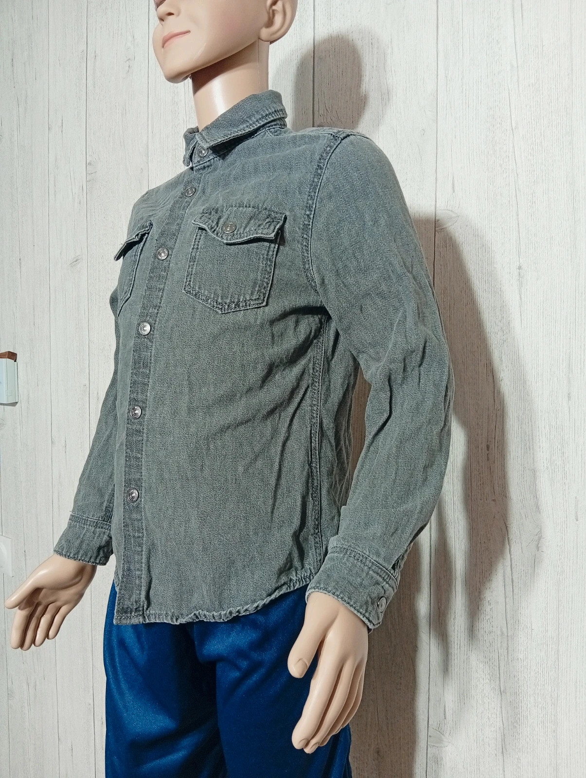 Chemise manche longue garçon - taille 8 ans (126/131 cm) - Kiabi - couleur gris – Kiabi – taille 8 ans / 128 cm 5