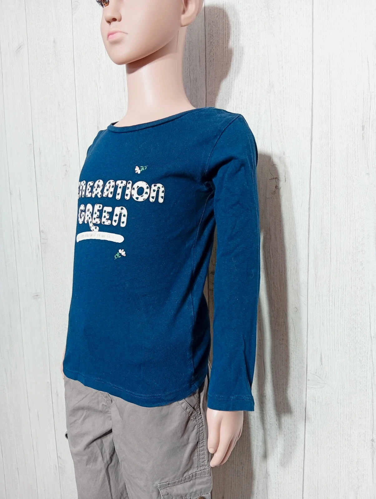 T-shirt manche longue fille - taille 5 ans - gemo - couleur marine et blanc – Gémo – taille 5 ans / 110 cm 5