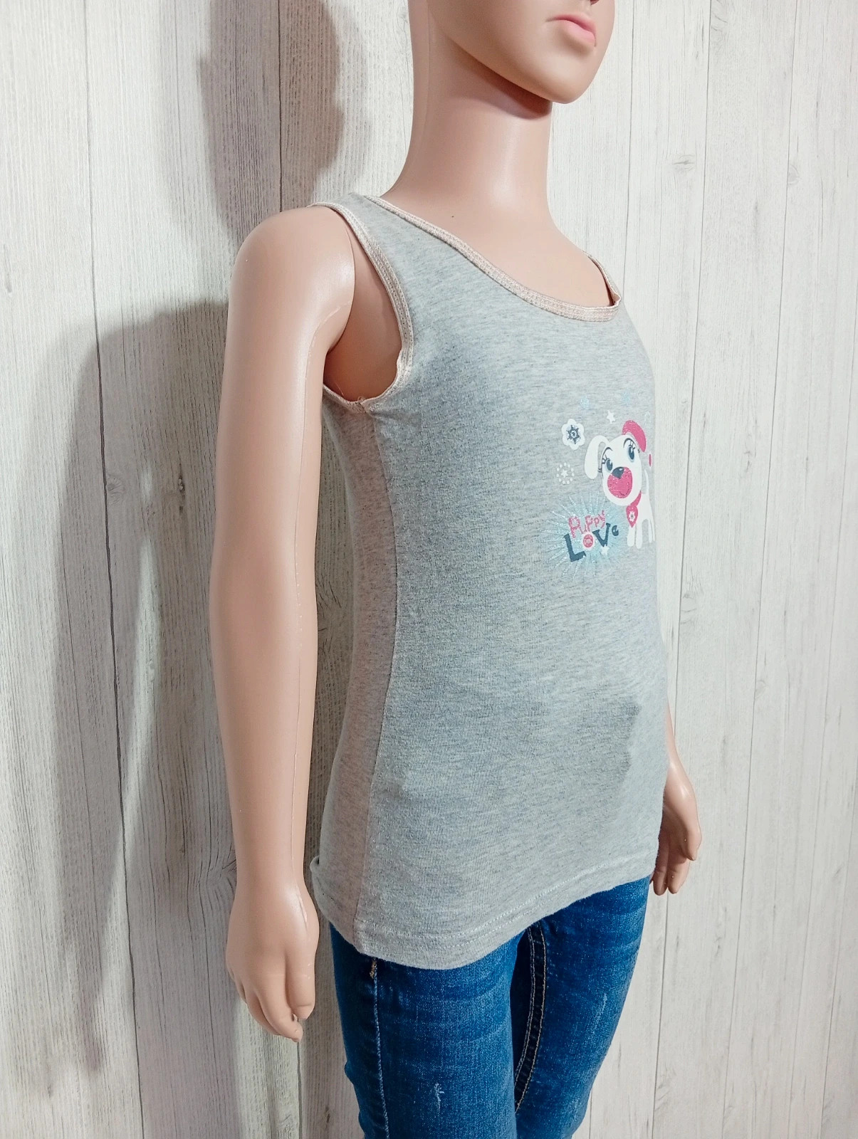 Débardeur fille - taille 5 ans (110/116 cm)- Zeeman - couleur gris – Zeeman – taille 5 ans / 110 cm 4