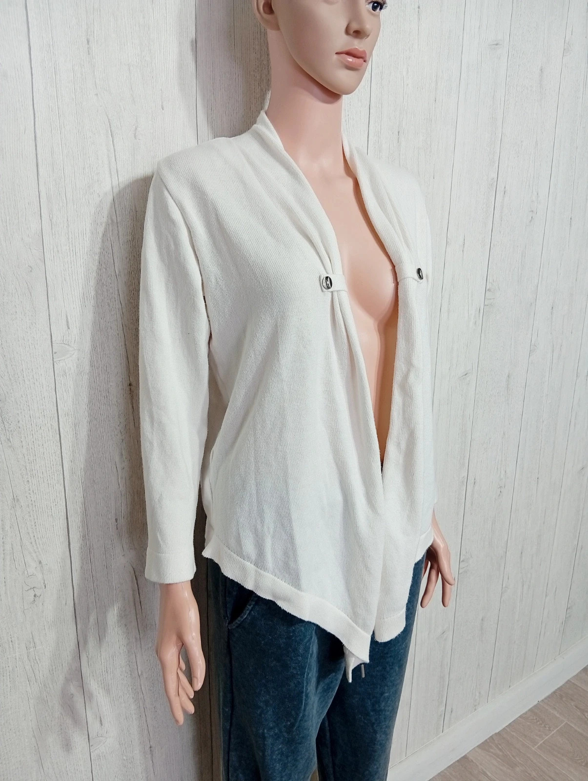 Cardigan femme - taille M/38 - chasse maree -couleur blanc creme – Chasse-Marée – taille M / 38 / 10 4