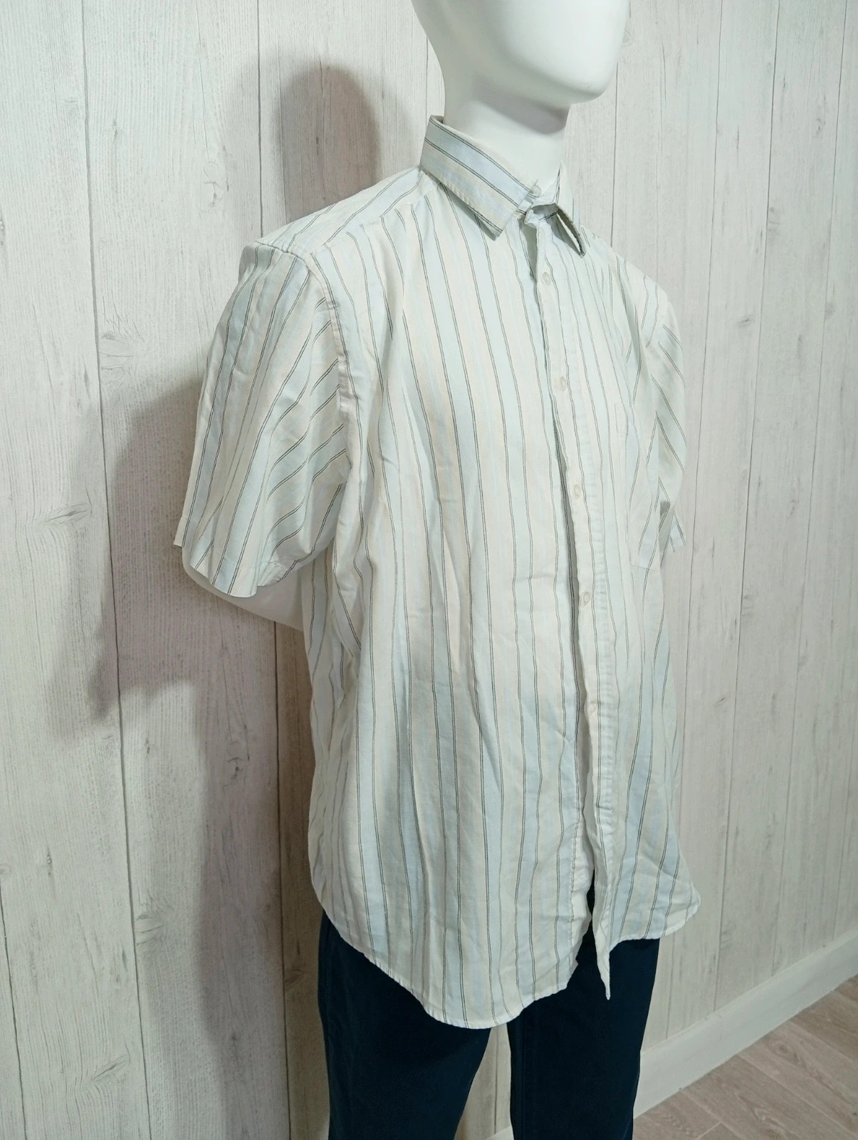 Chemise manche courte homme - taille L/40 - Milford clan - couleur turquoise jaune – Milford Clan – taille L 4