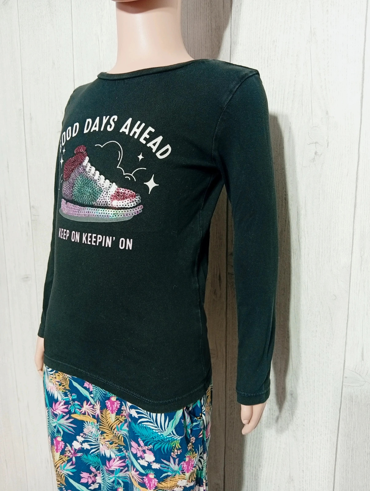 T-shirt manche longue fille - taille 5 ans - gemo - couleur noir multicolore – Gémo – taille 5 ans / 110 cm 5