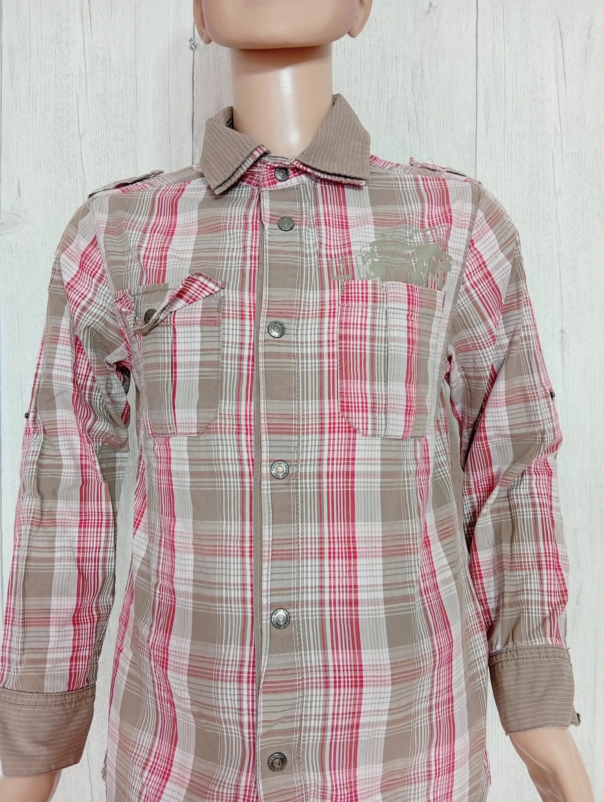 Chemise garcon - taille 8 ans - nky - couleur rouge marron – NKY – taille 8 ans / 128 cm 2