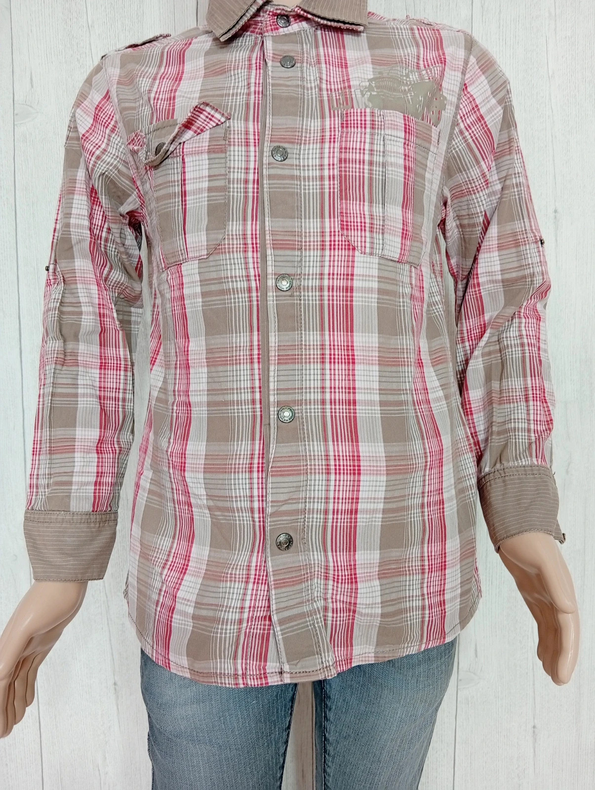 Chemise garcon - taille 8 ans - nky - couleur rouge marron – NKY – taille 8 ans / 128 cm 3