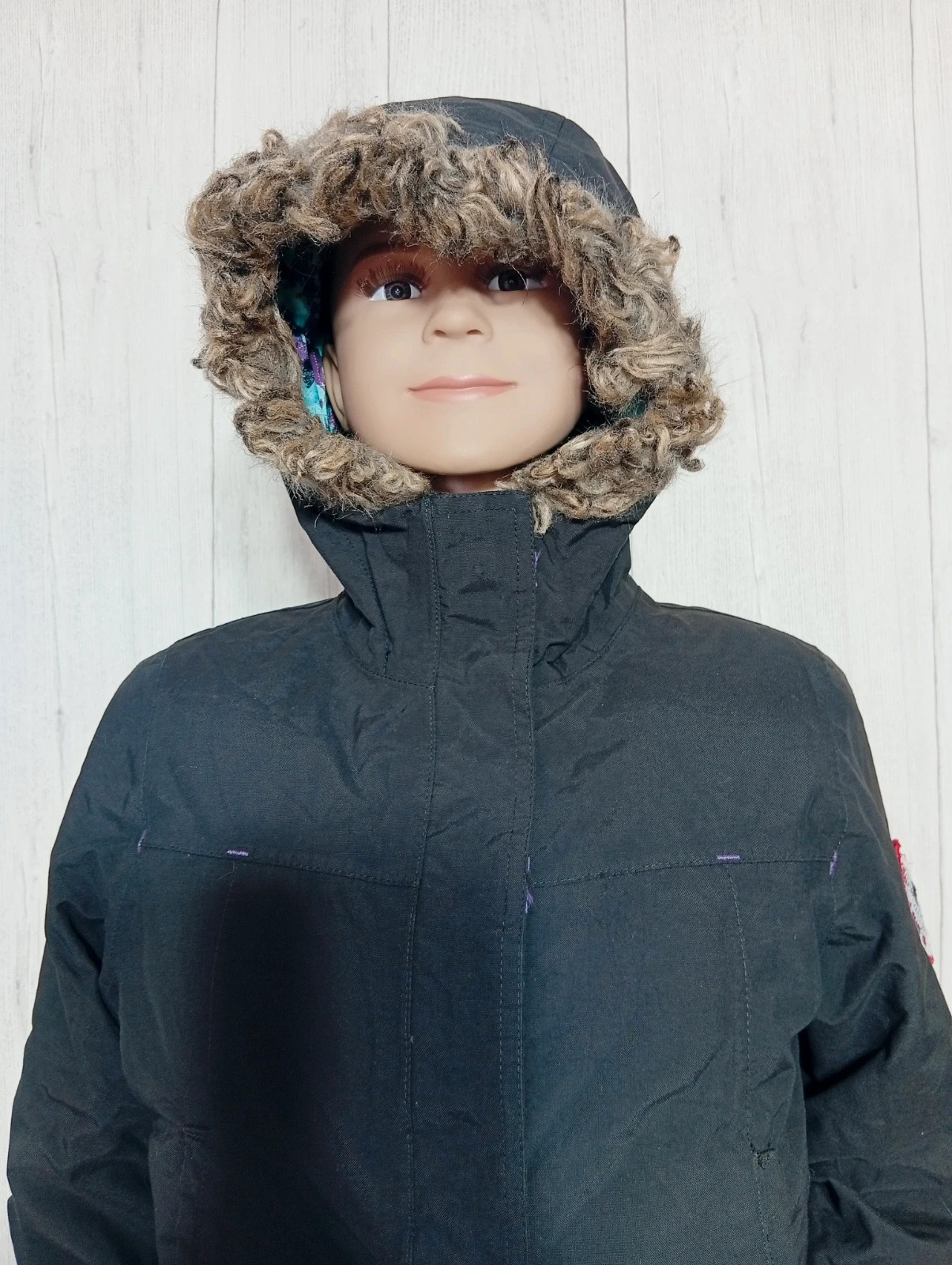 Manteau a capuche fille - taille 10 ans (133/142 cm) - oxylane - couleur noir et violet – Oxylane – taille 10 ans / 140 cm 2