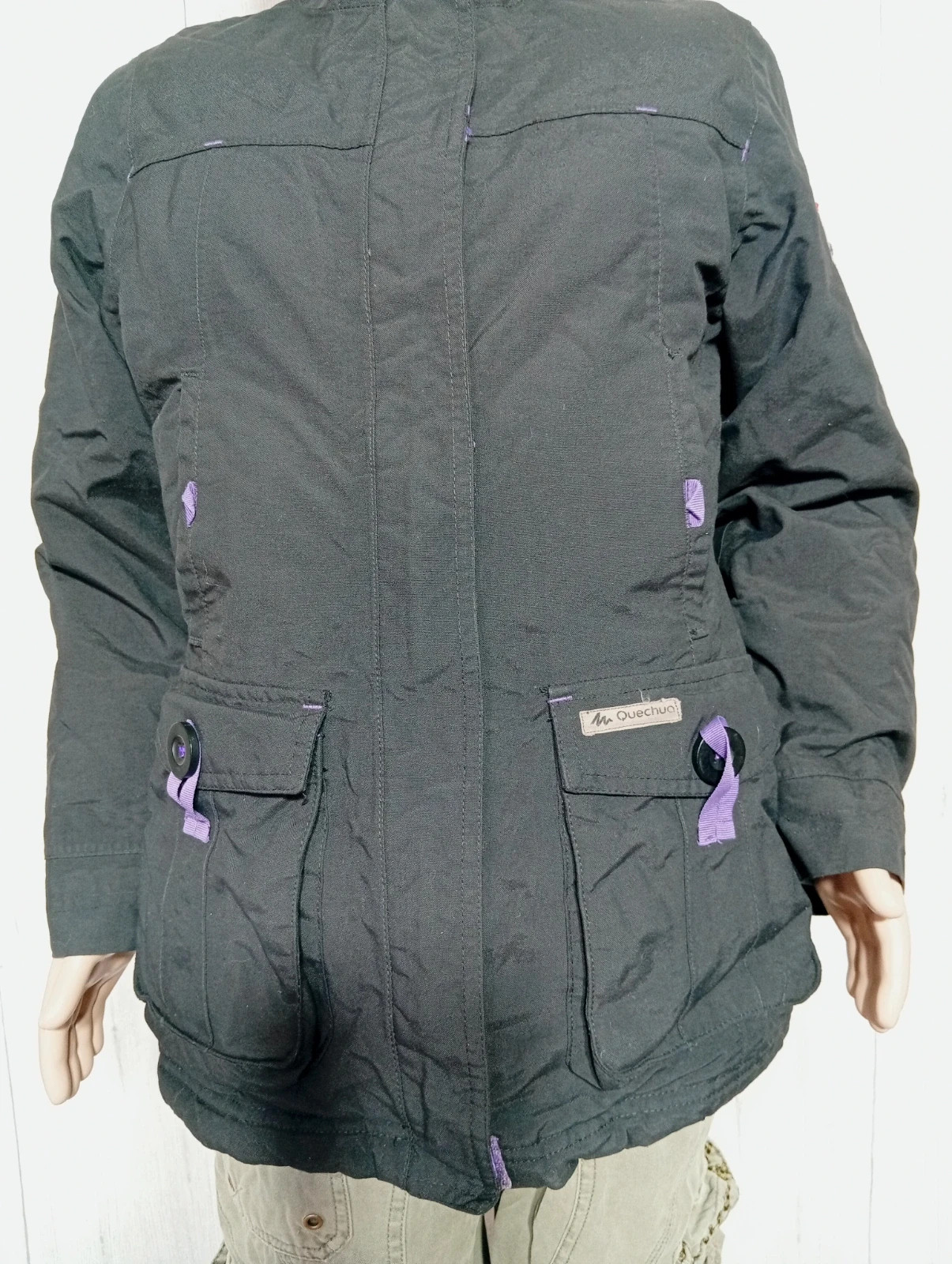 Manteau a capuche fille - taille 10 ans (133/142 cm) - oxylane - couleur noir et violet – Oxylane – taille 10 ans / 140 cm 3