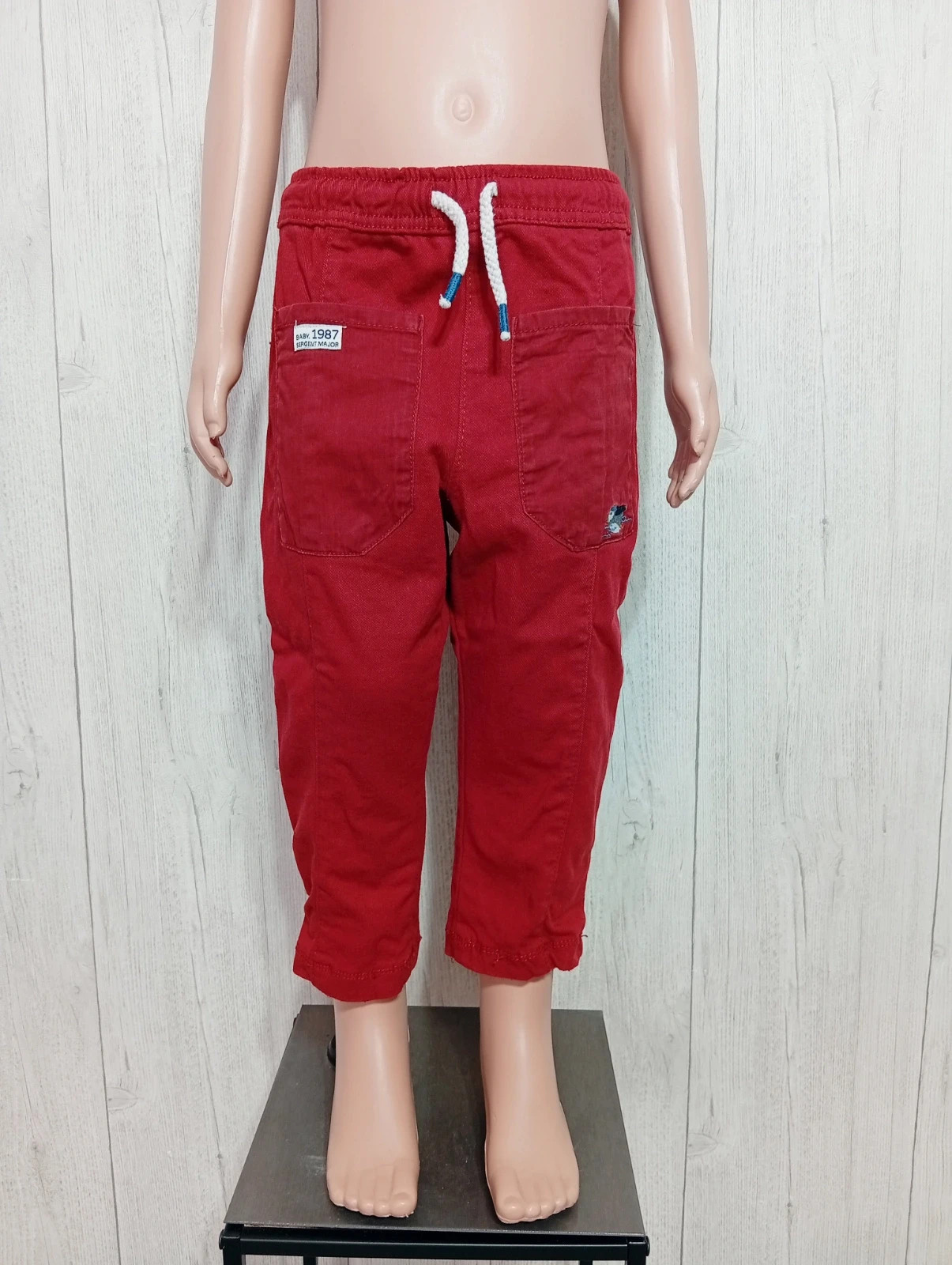 Pantalon garçon - taille 3 ans (92 cm) - sergent major - couleur corail