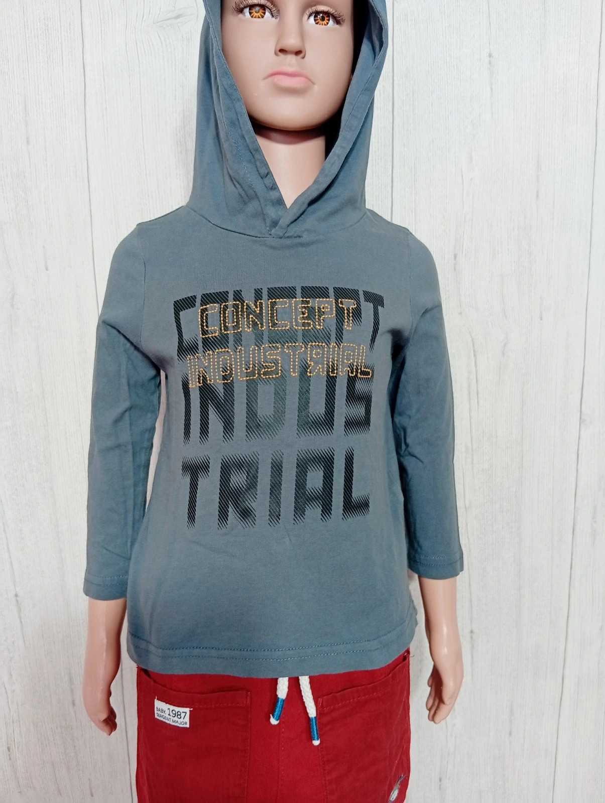 Pull a capuche garcon - taille 3 ans (90/97 cm) - Kiabi - couleur gris noir jaune – Kiabi – taille 3 ans / 98 cm 3