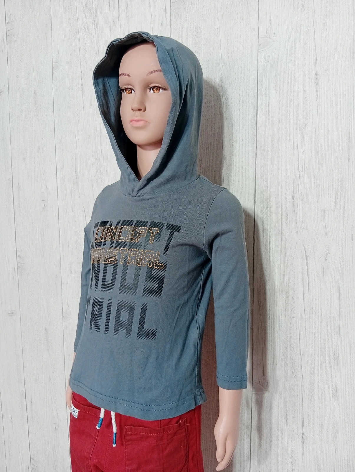 Pull a capuche garcon - taille 3 ans (90/97 cm) - Kiabi - couleur gris noir jaune – Kiabi – taille 3 ans / 98 cm 5