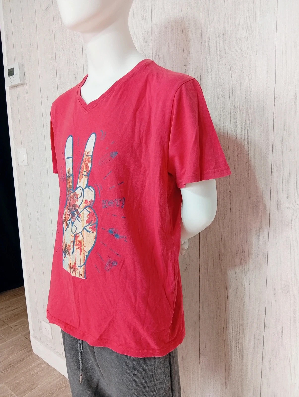 T-shirt manche courte homme- taille L/40- influx - couleur rouge – Influx – taille L 5