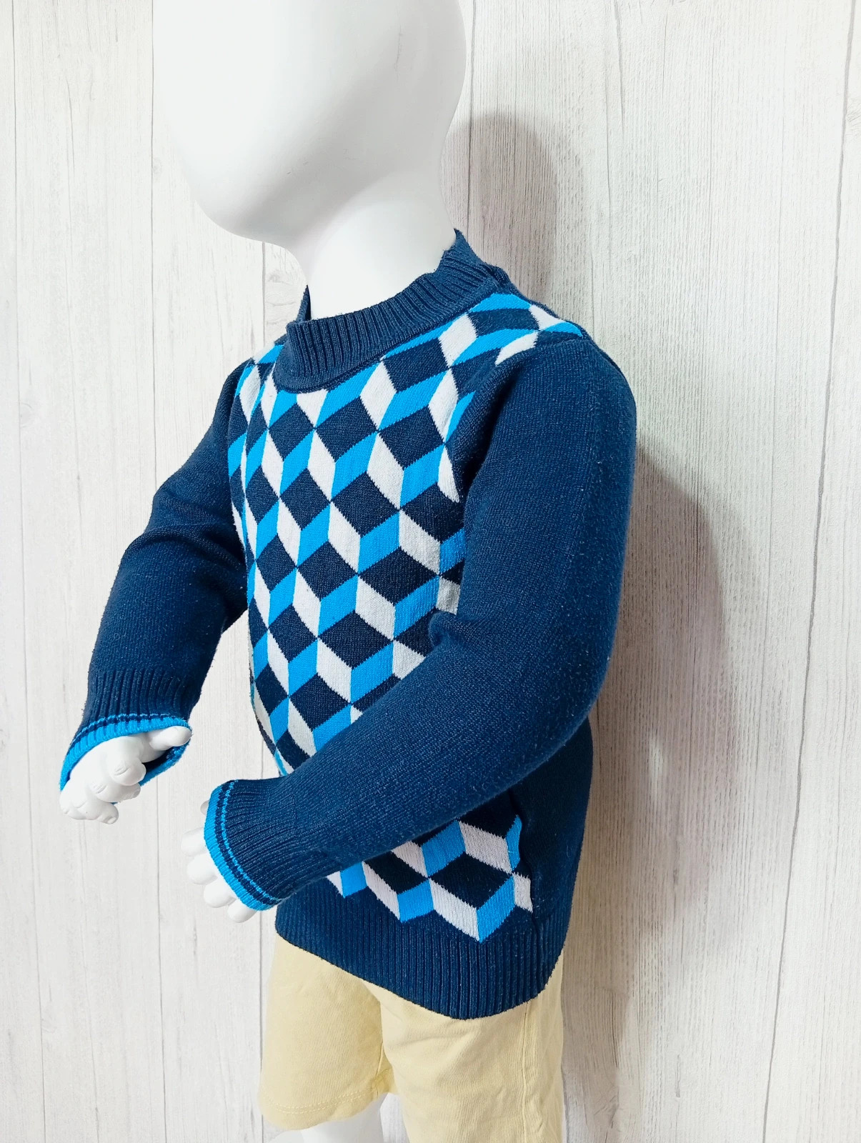 Pull garcon - taille 18 mois - R&P - couleur marine blanc turquoise – RP – taille 12-18 mois / 80 cm 3