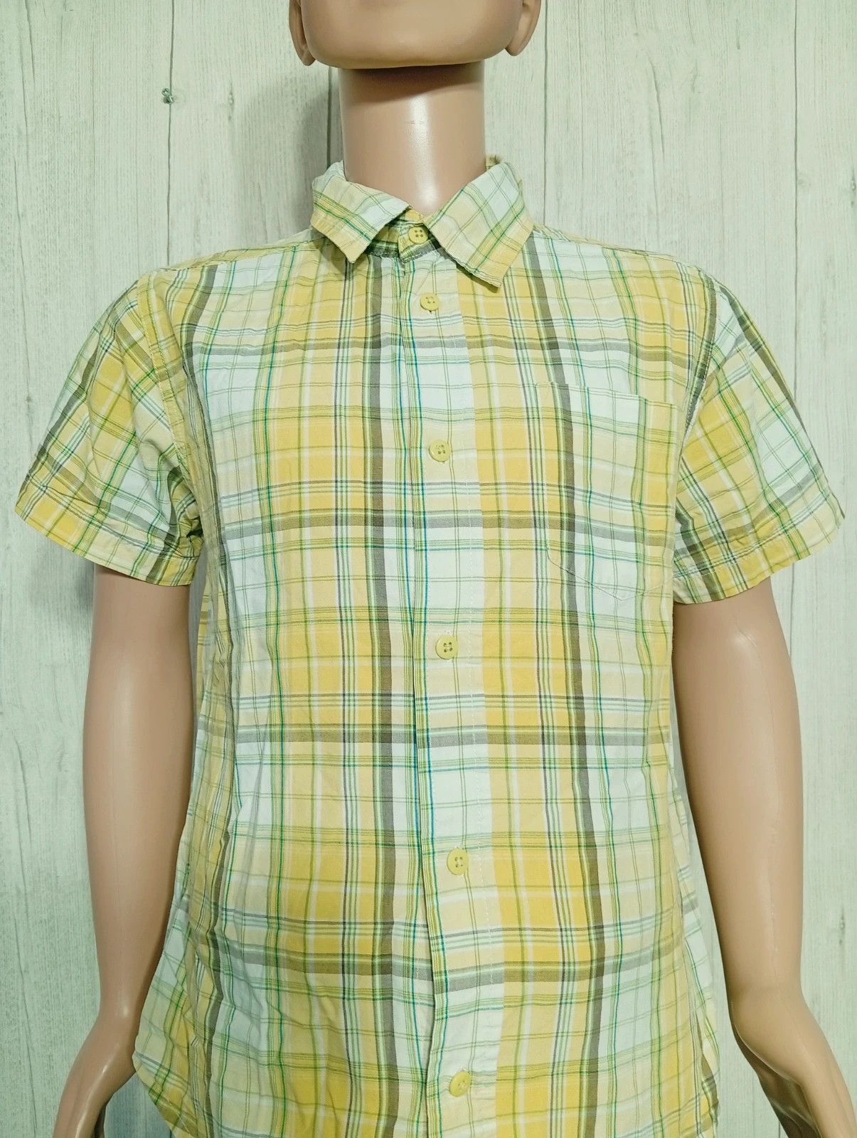 Chemise manche courte garçon - taille 8ans (128 cm) -NKY- couleur jaune vert blanc – NKY – taille 8 ans / 128 cm 2
