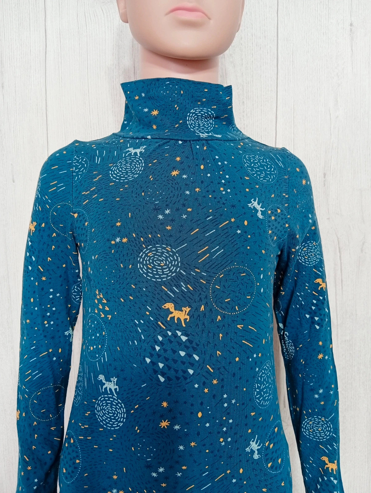 Pull à col roulé fille- taille 5 ans- la halle - couleur marine moutarde – La Halle – taille 5 ans / 110 cm 2