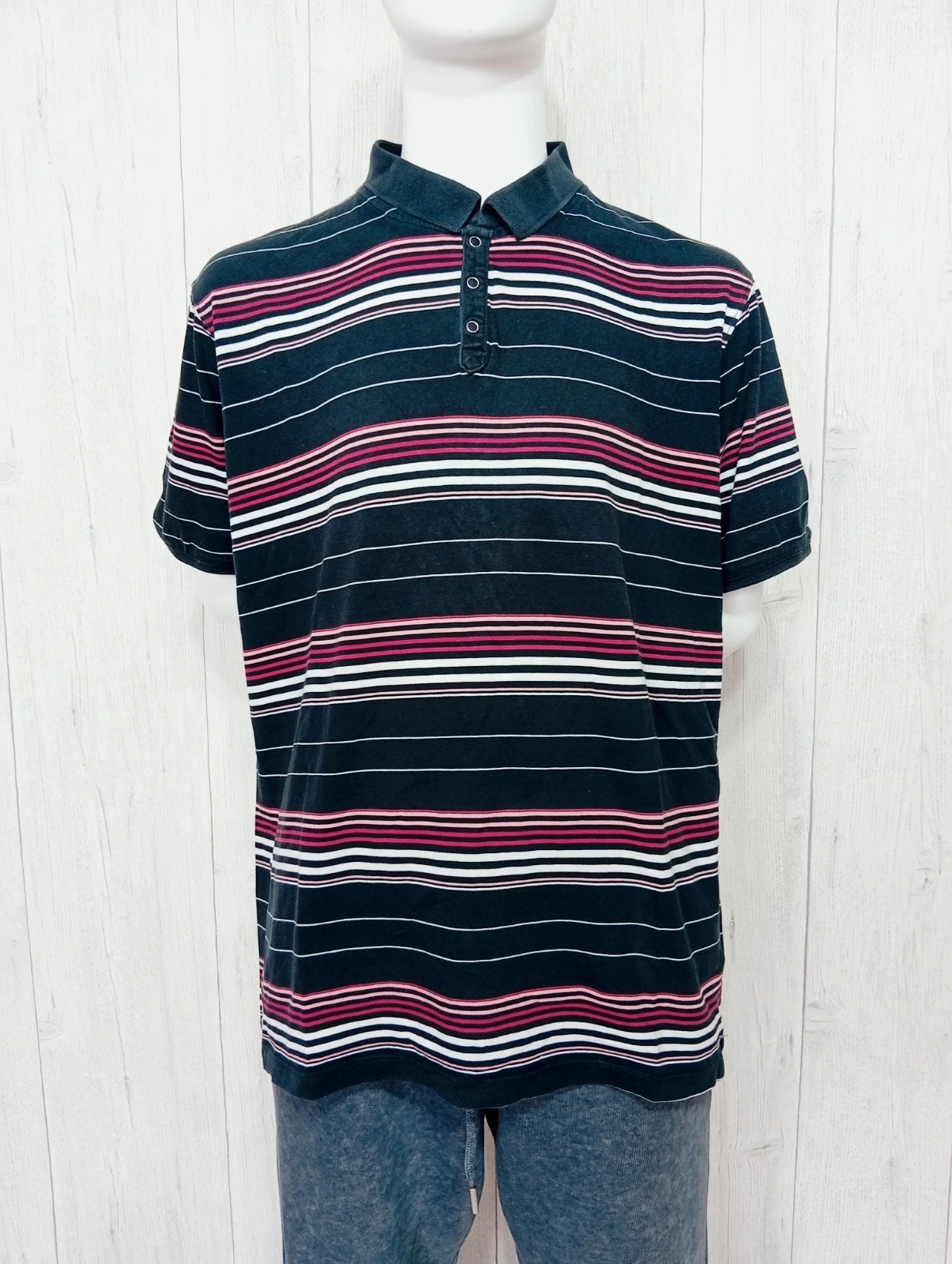 Polo homme - taille XL/42 - Brice - couleur noir multicolore