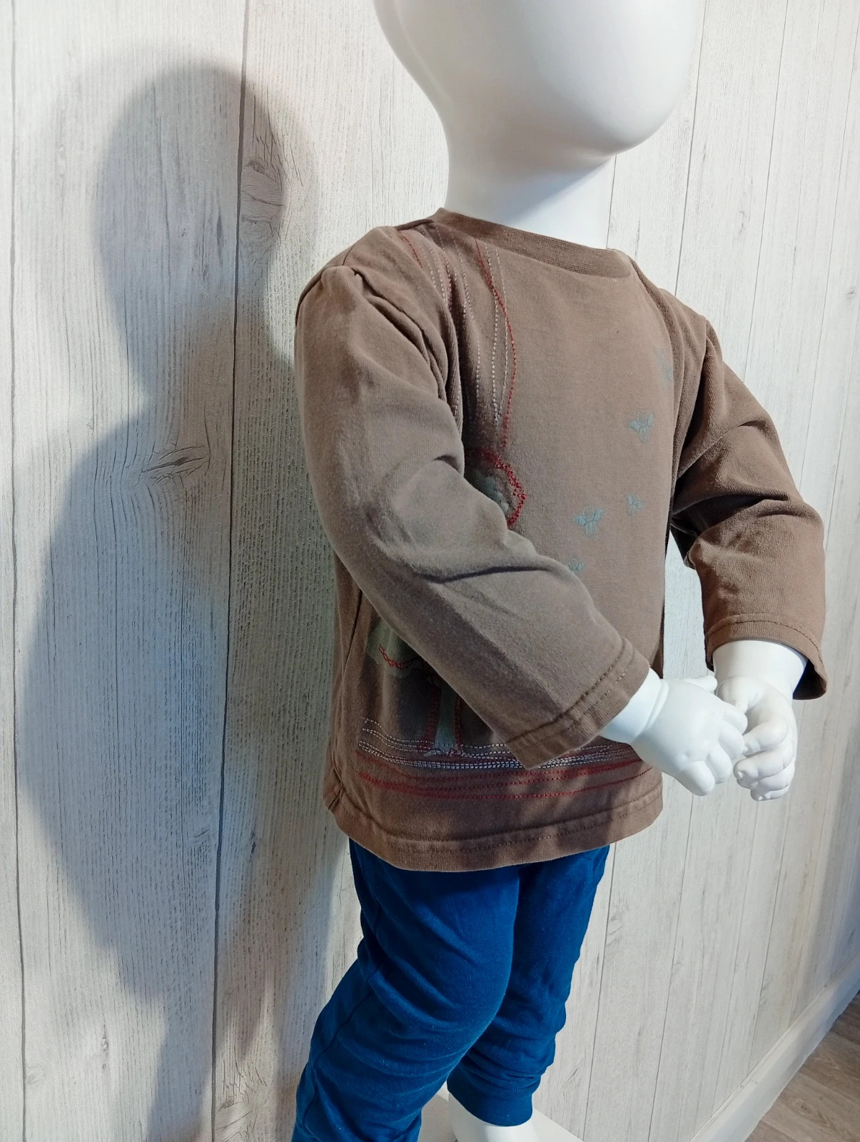 T-shirt manche longue garçon - taille 18 mois ( 80 cm) - obaibi - couleur marron – Obaïbi – taille 12-18 mois / 80 cm 2