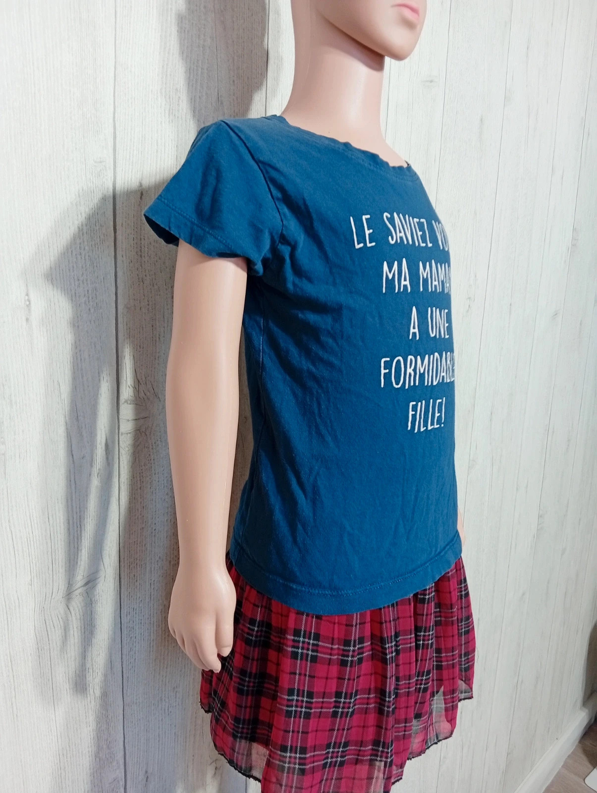 T-shirt manche courte fille - taille 5 ans -influx - couleur marine et blanc – Influx – taille 5 ans / 110 cm 4