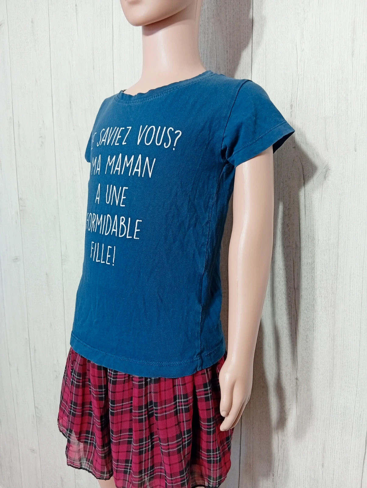 T-shirt manche courte fille - taille 5 ans -influx - couleur marine et blanc – Influx – taille 5 ans / 110 cm 5