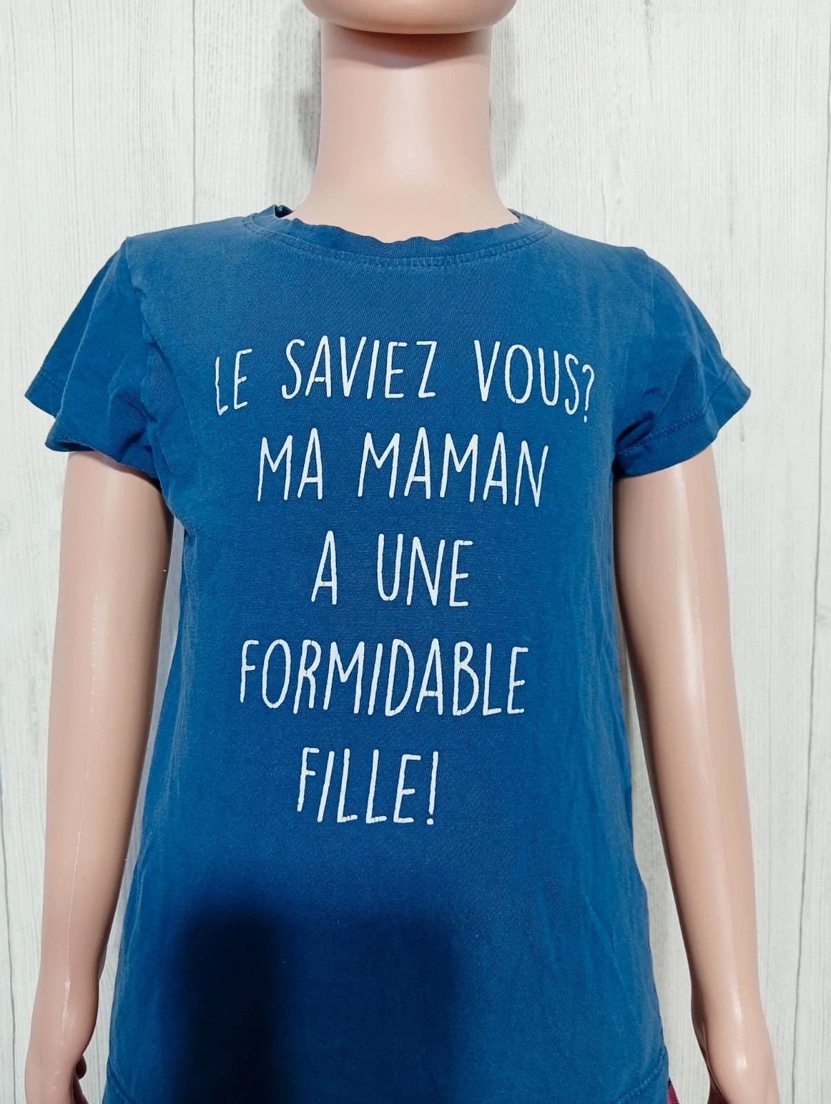 T-shirt manche courte fille - taille 5 ans -influx - couleur marine et blanc – Influx – taille 5 ans / 110 cm 2