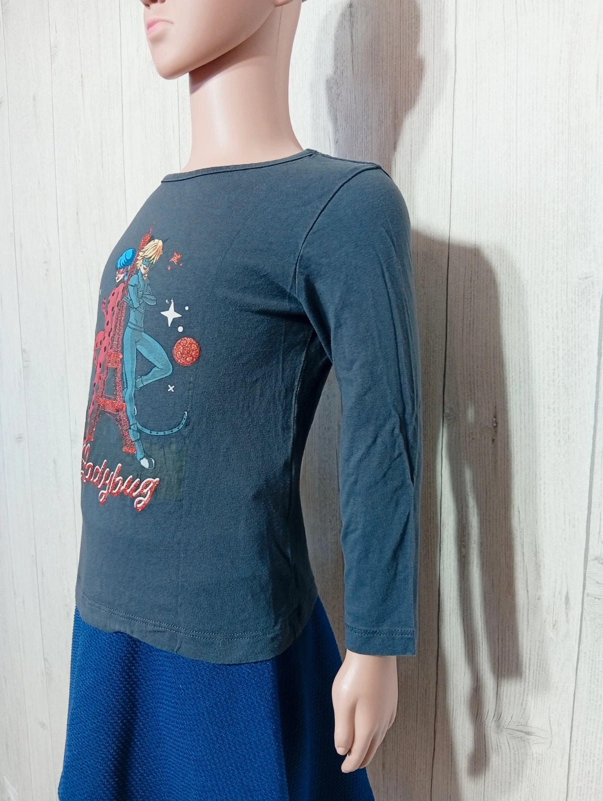T-shirt manche longue fille - taille 5ans ( 110 cm) - miraculous - couleur gris – Miraculous – taille 5 ans / 110 cm 5