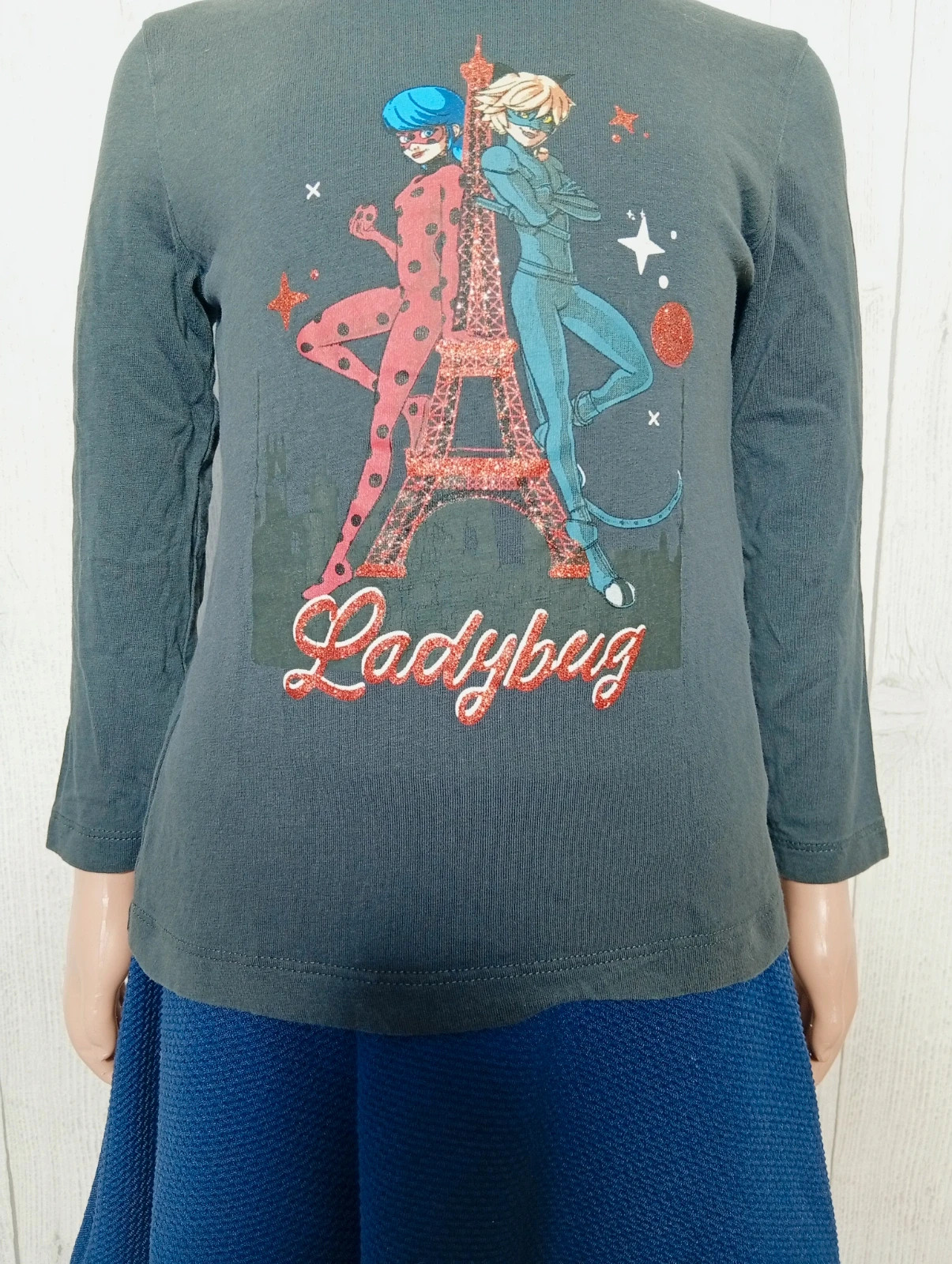 T-shirt manche longue fille - taille 5ans ( 110 cm) - miraculous - couleur gris – Miraculous – taille 5 ans / 110 cm 3