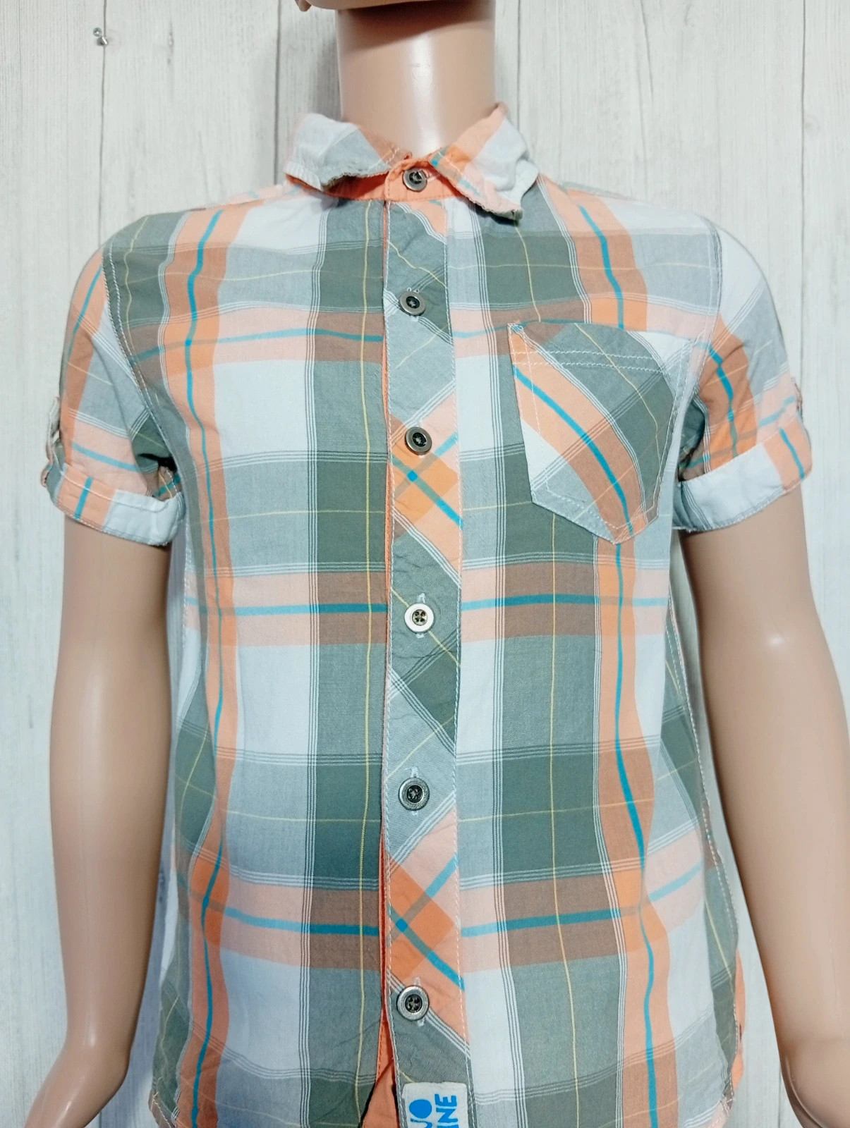Chemise manche courte garçon - taille 8 ans - inextenso-couleur orange gris blanc – In Extenso – taille 8 ans / 128 cm 2