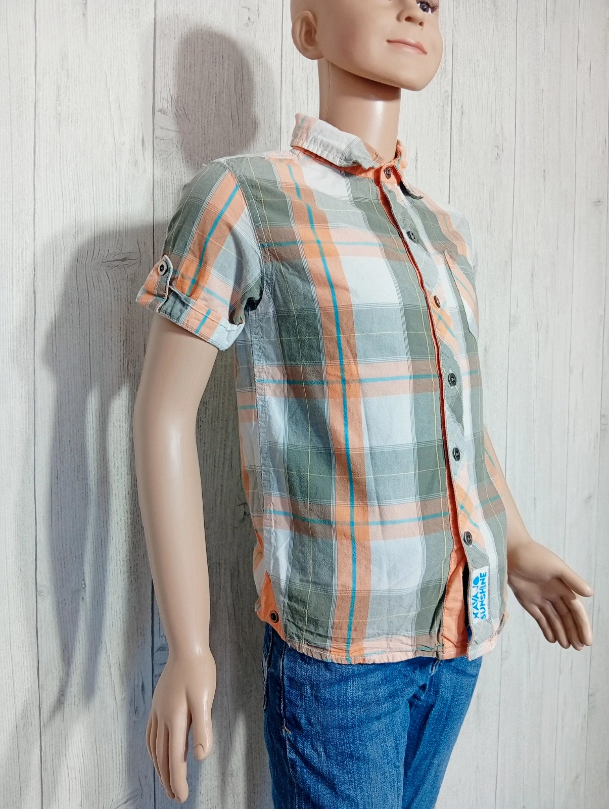 Chemise manche courte garçon - taille 8 ans - inextenso-couleur orange gris blanc – In Extenso – taille 8 ans / 128 cm 4