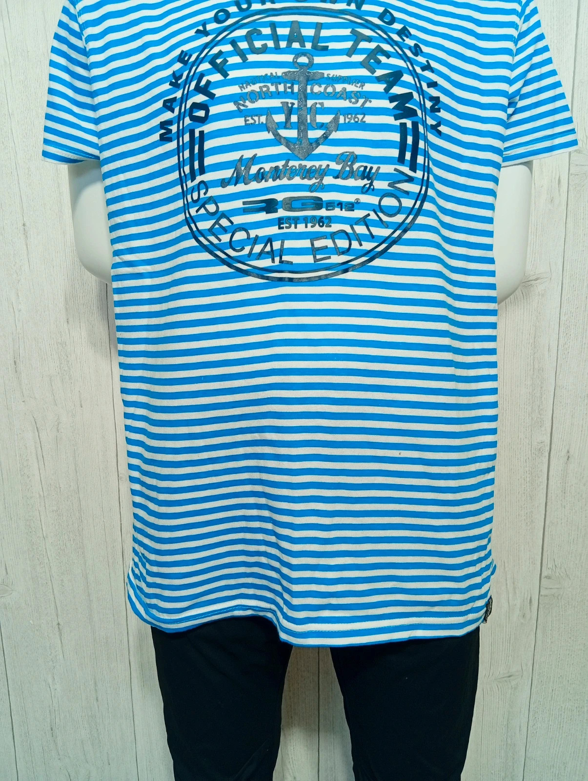 T-shirt manche courte homme - taille L/40 - RG512- couleur bleu et blanc – RG512 – taille L 3