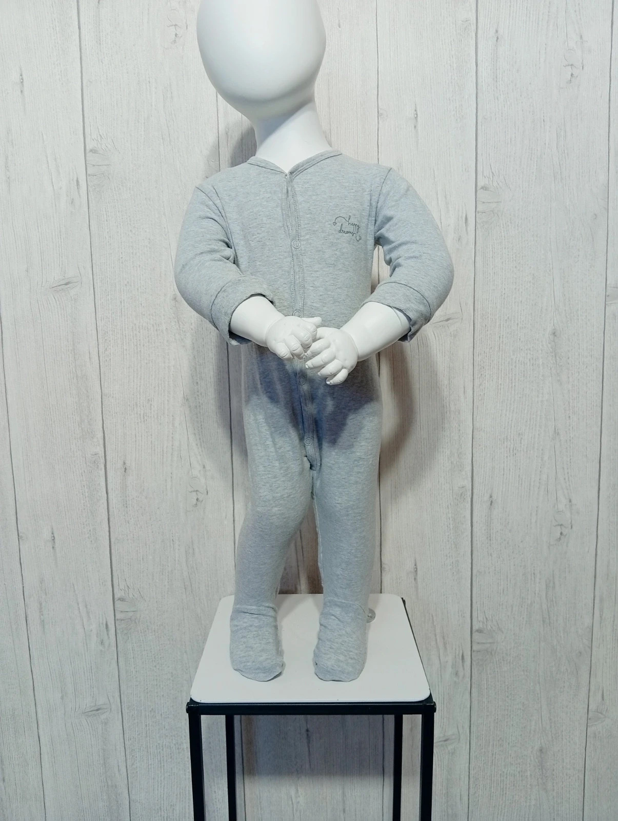 Pyjama 1 piece mixte - taille 18 mois (80 cm) - sweet & soft - couleur gris – Sweet & Soft – taille 12-18 mois / 80 cm