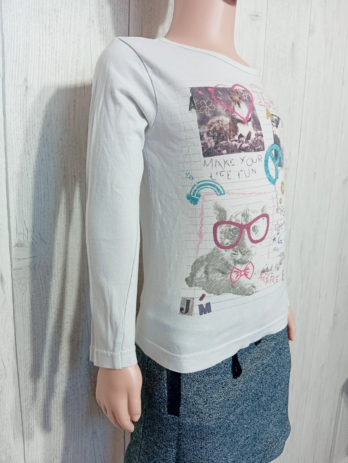 T-shirt manche longue fille - taille 5 ans - gemo kids - couleur blanc – Kids By Gémo – taille 5 ans / 110 cm 4