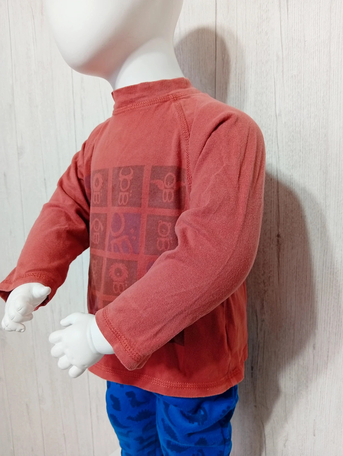 T-shirt manche longue garçon - taille 18 mois ( 81 cm) - Obaibi - couleur corail – Obaïbi – taille 12-18 mois / 80 cm 3