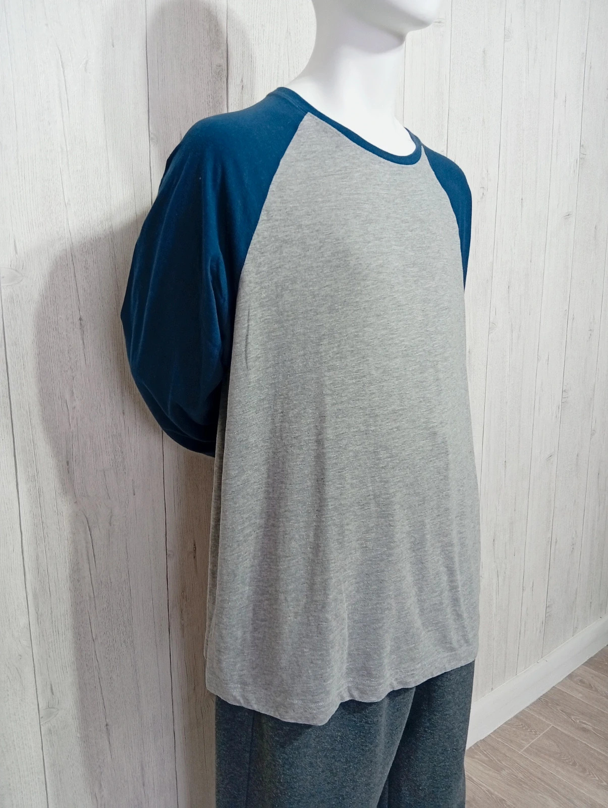 T-shirt manche longue homme - taille XXL/44- angelo litrico -couleur gris et marine – Angelo Litrico – taille XXL 4