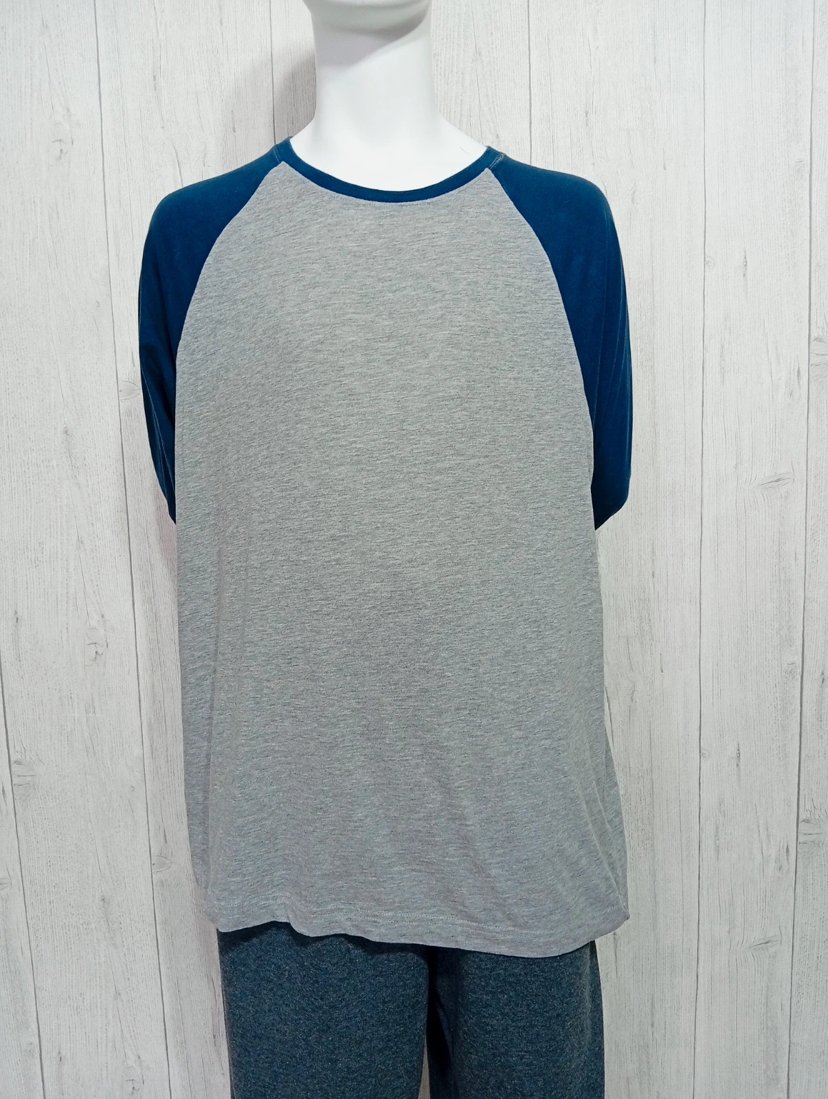 T-shirt manche longue homme - taille XXL/44- angelo litrico -couleur gris et marine
