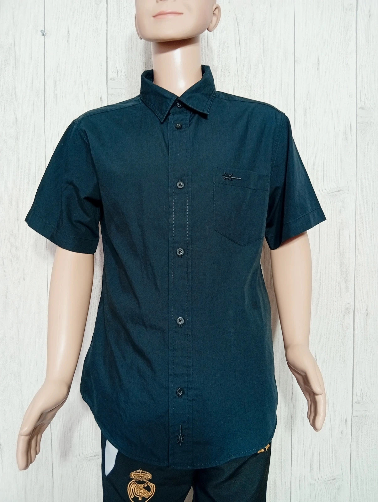 Chemise manche courte garçon - taille 10 ans (140 cm) -Spirit -couleur noir