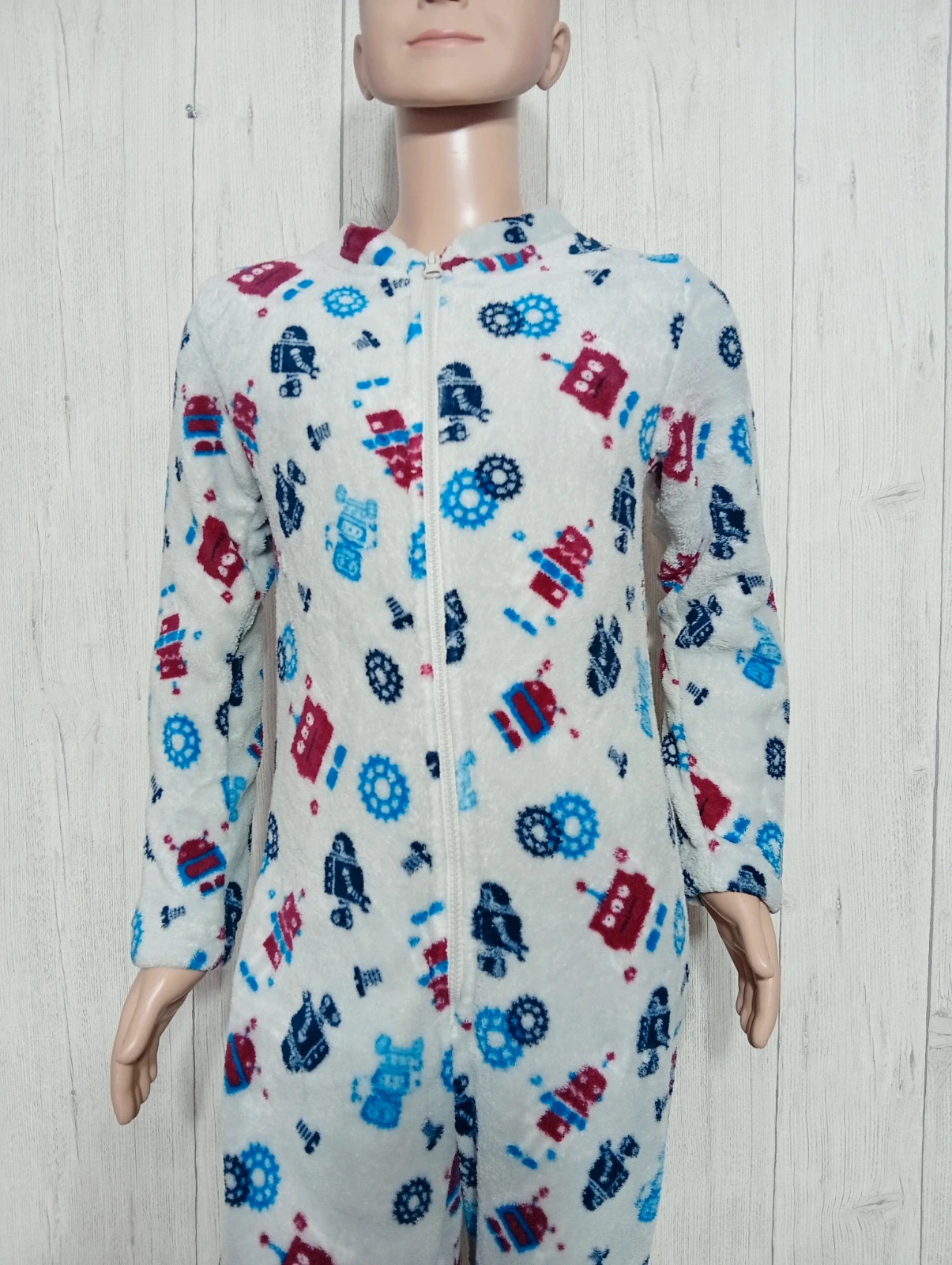 Pyjama 1piece garcon - taille 10 ans - tissaia- couleur blanc multicolore – Tissaia – taille 10 ans / 140 cm 2