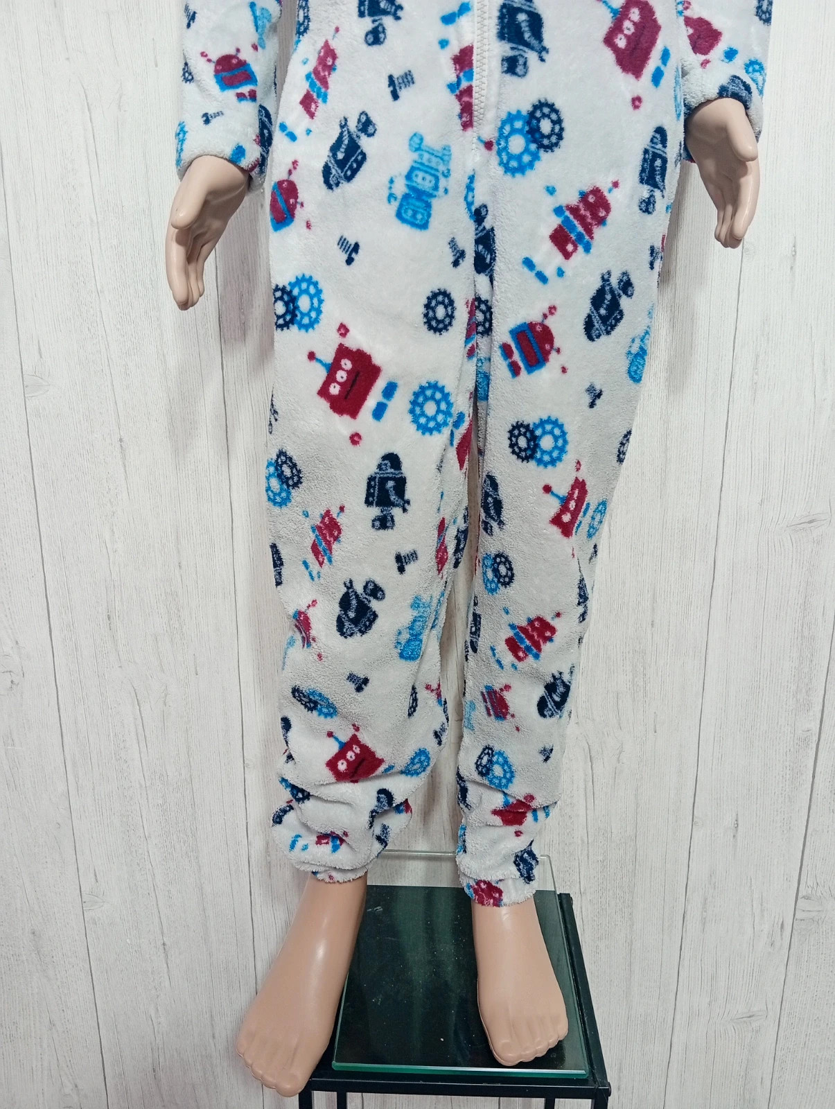 Pyjama 1piece garcon - taille 10 ans - tissaia- couleur blanc multicolore – Tissaia – taille 10 ans / 140 cm 3