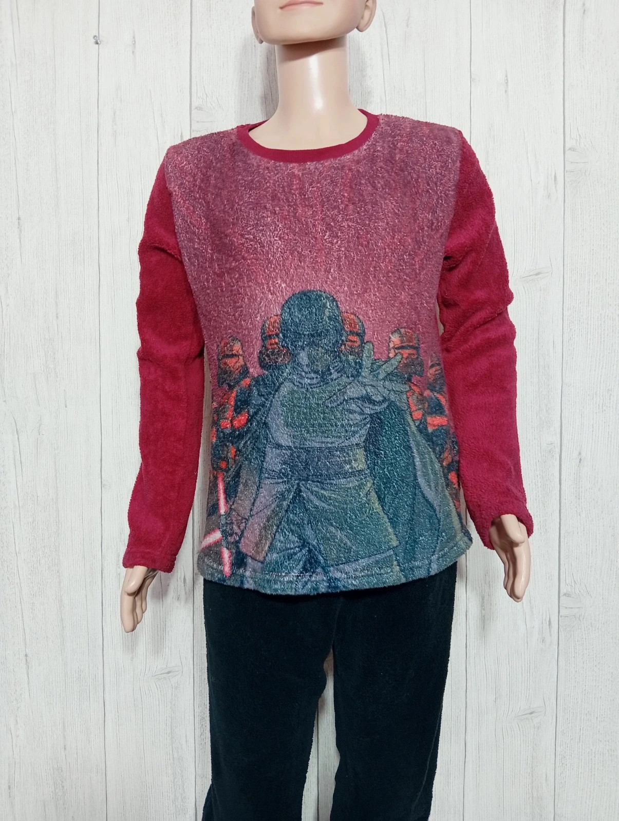 Ensemble de pyjama 2 pieces garcon - taille 10 ans (131/143 cm) - star wars - couleur noir bordeaux – Star Wars – taille 10 ans / 140 cm 2