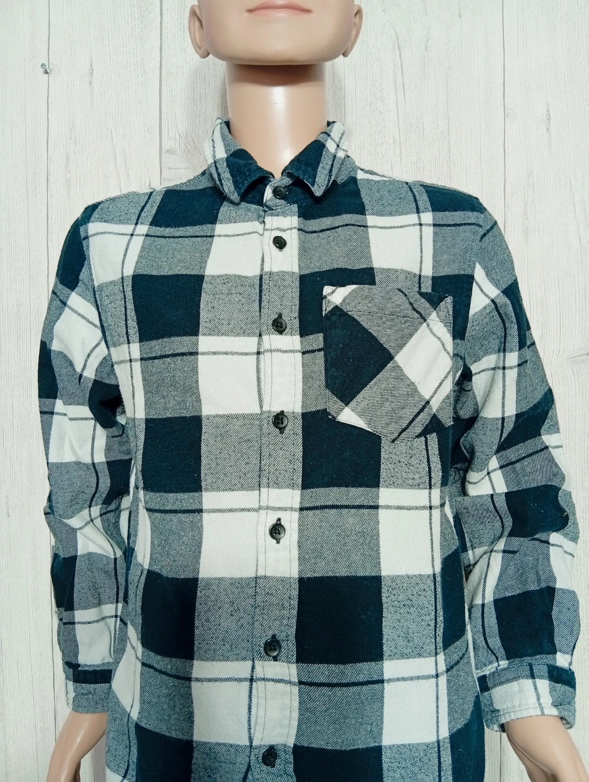 Chemise manche longue garçon - taille 9/ 10 ans (140 cm) - Primark - couleur noir blanc gris – Primark – taille 10 ans / 140 cm 2