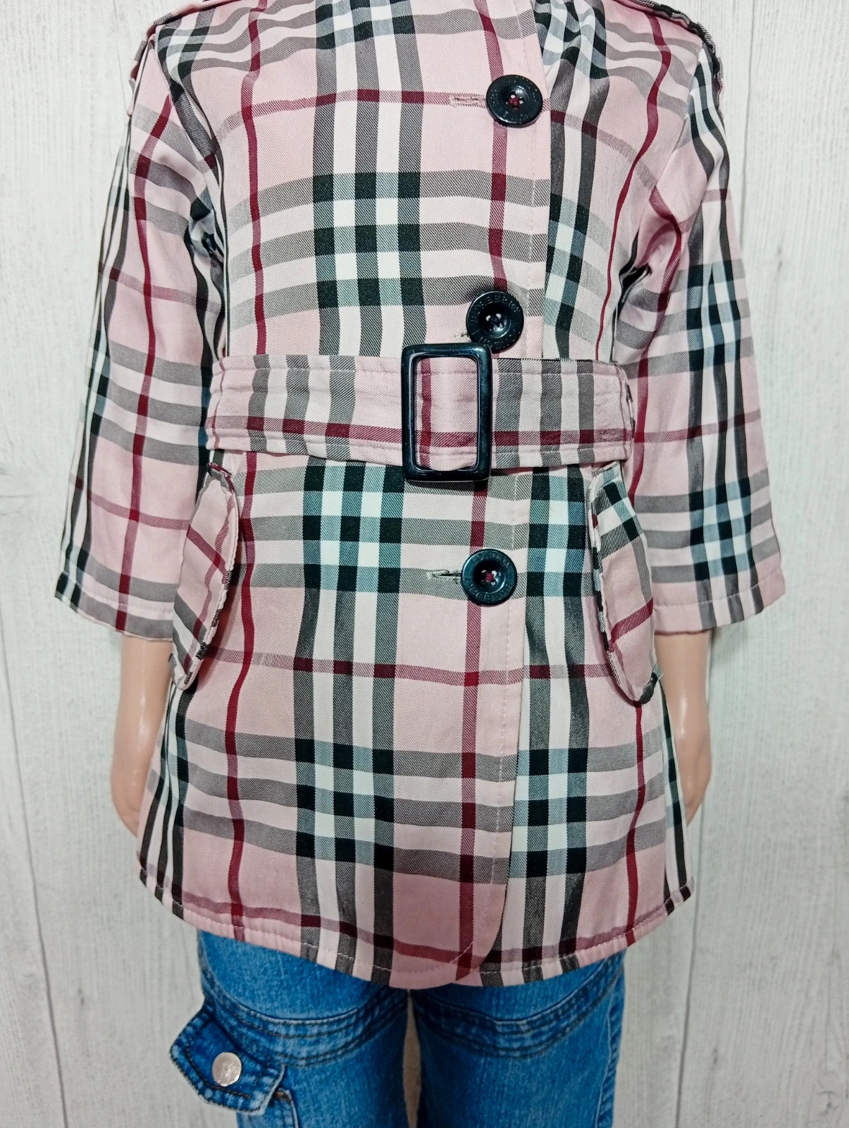 Trench fille - taille S / 4 ans - burberry london - couleur rose blanc noir – Burberry London – taille 4 ans / 104 cm 3